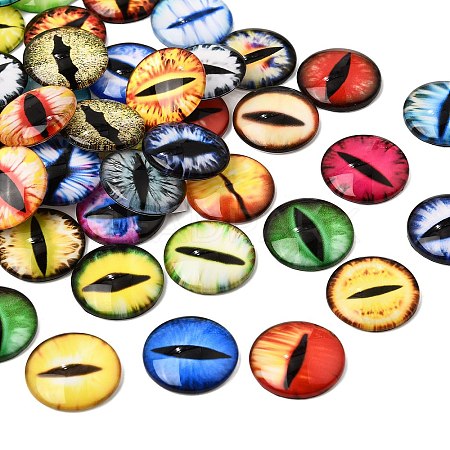 Printed Transparent Glass Cabochons GL-CBAA22A-01-1