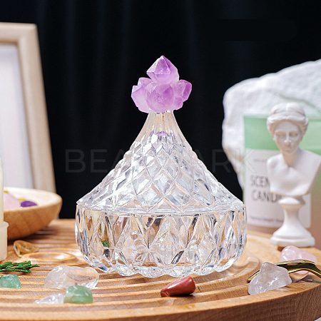 Natural Amethyst Charging Bowl for Cleansing DJEW-PW0013-38B-1