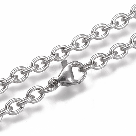 Non-Tarnish 304 Stainless Steel Cable Chain Necklaces NJEW-H203-01P-1