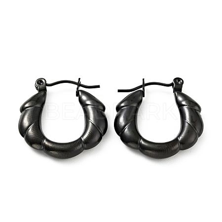 Ion Plating(IP) 304 Stainless Steel Twist Rope Hoop Earrings for Women EJEW-G293-11EB-1