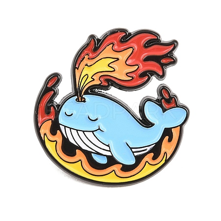 Flaming Animal Alloy Enamel Pins JEWB-G046-05A-1