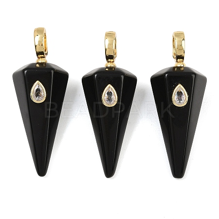 Natural Obsidian Pointed Pendants GG-CBA19F2-02G-08-1