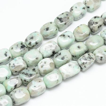 Natural Sesame Jasper/Kiwi Jasper Bead Strands G-R357-07-1