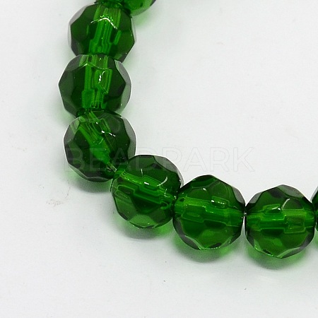 Faceted Glass Round Beads Strands X-GF8mmC17-1
