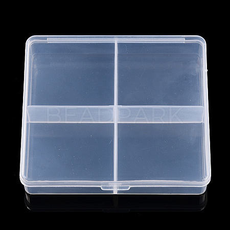 Rectangle Transparent Plastic Bead Containers CON-N013-02-1