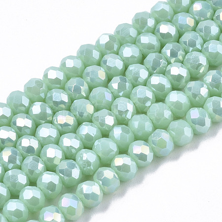 Electroplate Glass Beads Strands EGLA-A034-P4mm-B16-1