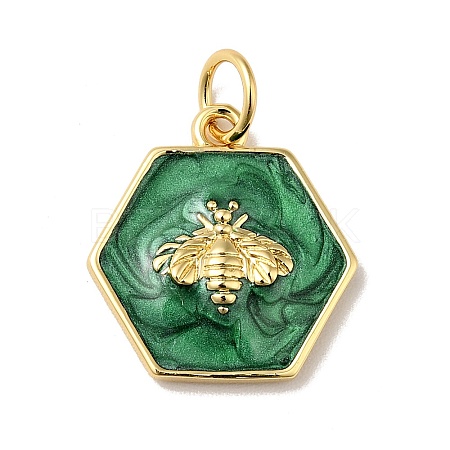 Rack Plating Brass Enamel Pendants X-KK-H431-10G-1