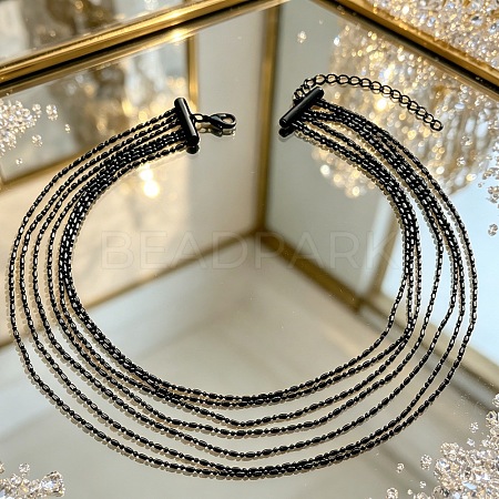 Alloy & Brass Chain Multi-Strand Necklaces for Women WGE8576-01-1