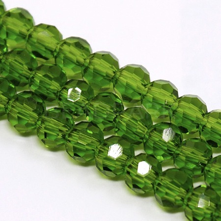 Faceted(32 Facets) Round Glass Beads Strands X-EGLA-J042-4mm-11-1