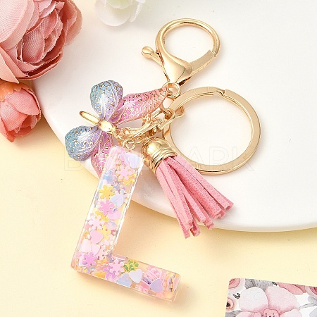 Resin & Acrylic & Faux Suede Tassel Keychain KEYC-YW00124-12-1