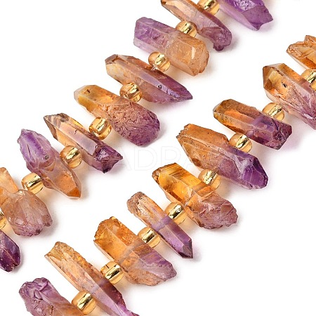 Electroplated Natural Quartz Crystal Beads Strands G-F800-D17-1
