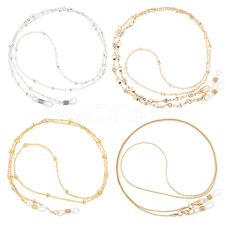 4Pcs 4 Styles Iron & Alloy Eyeglasses Chains AJEW-CN0002-75B-1