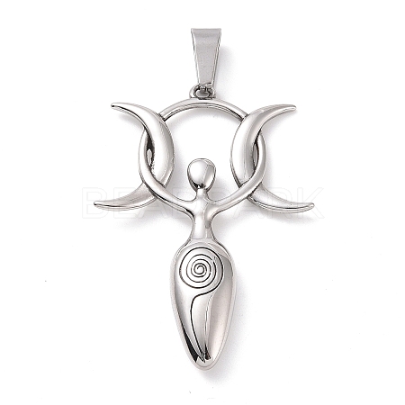 304 Stainless Steel Manual Polishing Big Pendants X-STAS-G276-07P-1