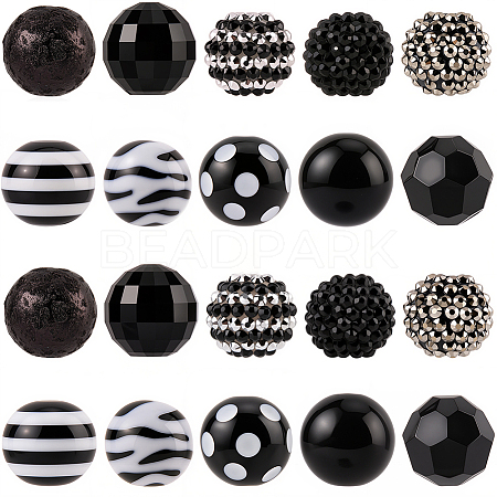 20Pcs 10 Styles Acrylic & Resin Beads Sets DIY-PA0001-02A-1