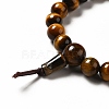 Natural Tiger Eye Gourd Beaded Stretch Bracelet for Women G-G997-G04-3