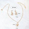 Butterfly Alloy Rhinestone Pendant Necklaces & Stud Earrings Sets for Women FS-WGF94CB-01-4