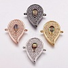 Brass Micro Pave Cubic Zirconia Links ZIRC-F078-13-1