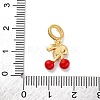 Brass Enamel Red Cherry European Dangle Charms KK-F894-06G-3