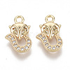 Brass Micro Pave Clear Cubic Zirconia Charms KK-S355-017-NF-2