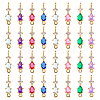 SUPERFINDINGS 32Pcs 8 Colors Brass Cubic Zirconia Connector Charms KK-FH0004-48-1