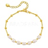 Elegant Natural Freshwater Pearl & Brass Beaded Bracelets for Women RP0175-5
