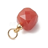 Natural Carnelian Faceted Cube Charms PALLOY-JF04975-5
