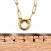 304 Stainless Steel Ring Pendant Paperclip Chain Necklaces for Women NJEW-Z091-02G-5