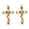 Easter Brass Micro Pave Colorful Cubic Zirconia Pendants ZIRC-F148-14E-G-1