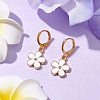 Flower Alloy Enamel Leverback Earrings & Pendant Necklaces Sets SJEW-JS01298-5