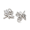 Brass Micro Pave Clear Cubic Zirconia with Glass Charms CU-CBA6E4E-16P-2