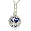 Silver Color Plated Brass Hollow Round Cage Pendants KK-J240-03S-2