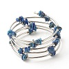 5-Loop Natural Lapis Lazuli Chip Beaded Wrap Bracelets for Women BJEW-JB01517-10-2