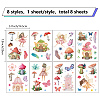 8 Sheets 8 Styles PVC Waterproof Wall Stickers DIY-WH0345-136-2