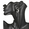 Natural Eagle Eye Stone Chips Drop Earrings EJEW-TA00817-04-2