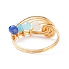 Glass Braided Vortex Finger Ring RJEW-TA00046-03-6