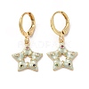 Star Real 18K Gold Plated Brass Dangle Leverback Earrings EJEW-L268-033G-02-1