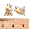 Brass Micro Pave Clear Cubic Zirconia Charms KK-C054-07G-3