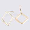 Brass Stud Earring Findings X-KK-F744-03KCG-2