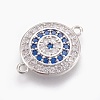 Brass Micro Pave Cubic Zirconia Links ZIRC-O026-06P-NR-1