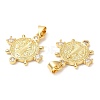 Rack Plating Brass Micro Pave Cubic Zirconia Pendants KK-A185-05G-3