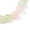 Natural Green Jade(Dyed) Round Beaded Stretch Bracelets G-U005-01B-02-2