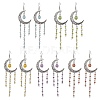 Tibetan Style Alloy Hollow Moon Chandelier Earrings EJEW-JE05543-1