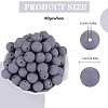 80Pcs Round Silicone Focal Beads SIL-SZ0001-24-22-2