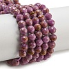 Natural Lepidolite/Purple Mica Stone Beads Strands G-NH0011-A01-02-1