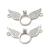 Brass Micro Pave Clear Cubic Zirconia Connector Charms KK-E068-VB068-2