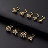 316L Surgical Stainless Steel Clear Cubic Zirconia L-Shaped Nose Rings WG135CD-19-1