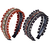 2Pcs 2 Colors Floral Hair Bands Embellishments for Women OHAR-CY0001-19A-7