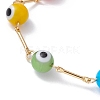 Lampwork Evil Eye Link Chain Bracelets BJEW-JB10043-3