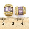 Rack Plating Brass Micro Pave Cubic Zirconia European Beads KK-F089-31G-4