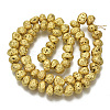 Electroplated Natural Lava Rock Beads Strands G-S352-29G-2